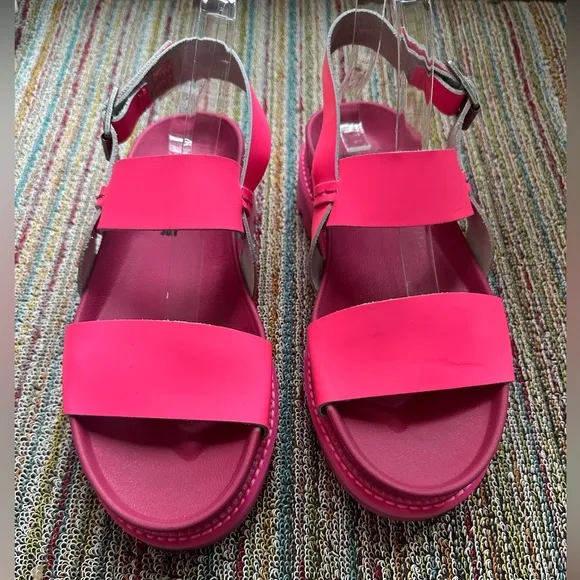 Fluevog x Anna Sui LIKE NEW 7th Heaven Defoy pink leather slingback sandal 9/9.5