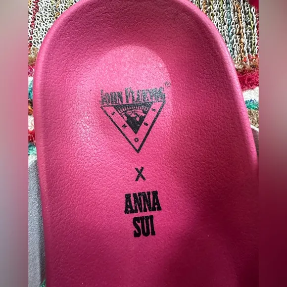 Fluevog x Anna Sui LIKE NEW 7th Heaven Defoy pink leather slingback sandal 9/9.5