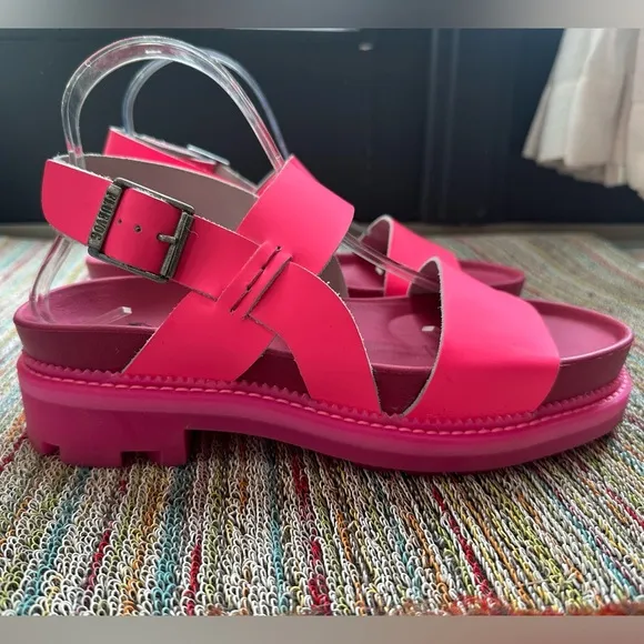Fluevog x Anna Sui LIKE NEW 7th Heaven Defoy pink leather slingback sandal 9/9.5