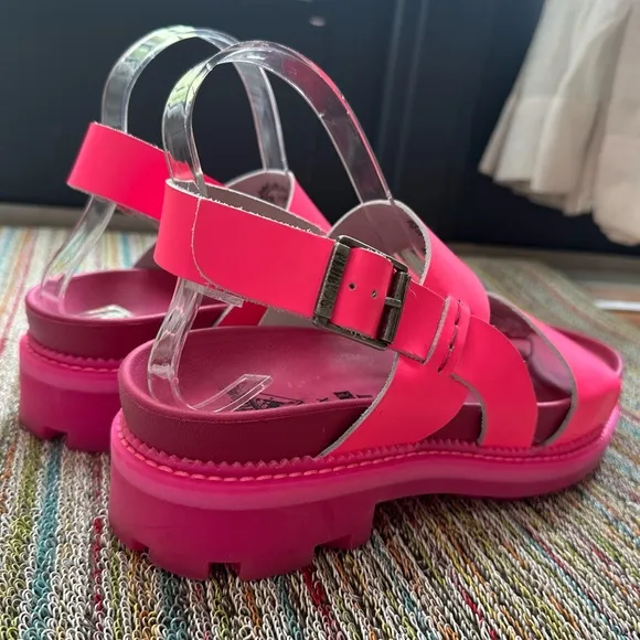 Fluevog x Anna Sui LIKE NEW 7th Heaven Defoy pink leather slingback sandal 9/9.5