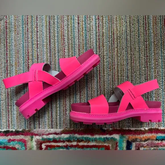 Fluevog x Anna Sui LIKE NEW 7th Heaven Defoy pink leather slingback sandal 9/9.5