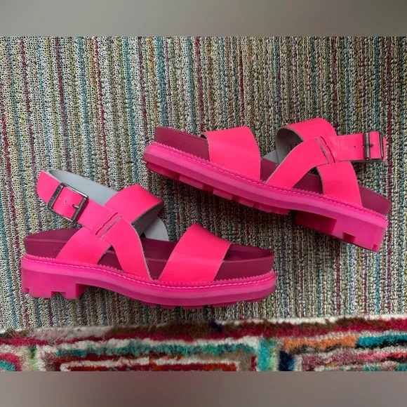 Fluevog x Anna Sui LIKE NEW 7th Heaven Defoy pink leather slingback sandal 9/9.5
