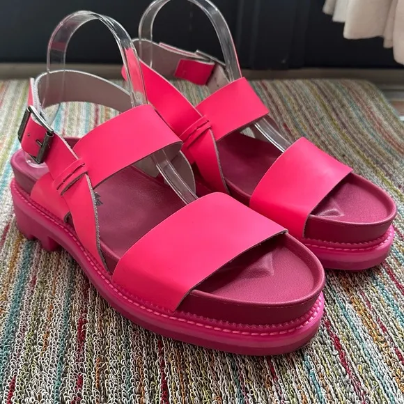 Fluevog x Anna Sui LIKE NEW 7th Heaven Defoy pink leather slingback sandal 9/9.5