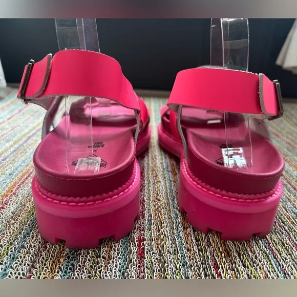 Fluevog x Anna Sui LIKE NEW 7th Heaven Defoy pink leather slingback sandal 9/9.5