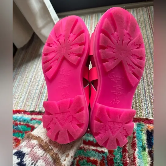 Fluevog x Anna Sui LIKE NEW 7th Heaven Defoy pink leather slingback sandal 9/9.5