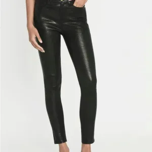 FRAME Black Leather Skinny Pants