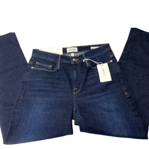 FRAME Women's Le Nouveau Straight Jeans – Size 29 – Blue – High Rise – NWT