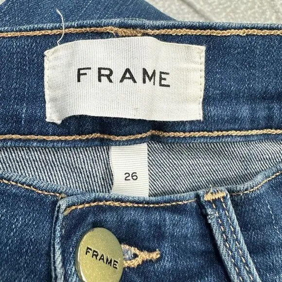 FRAME Le High Skinny Crop Distressed Jeans in Gaby Size 26