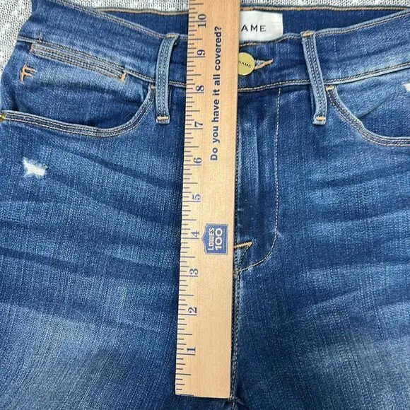 FRAME Le High Skinny Crop Distressed Jeans in Gaby Size 26