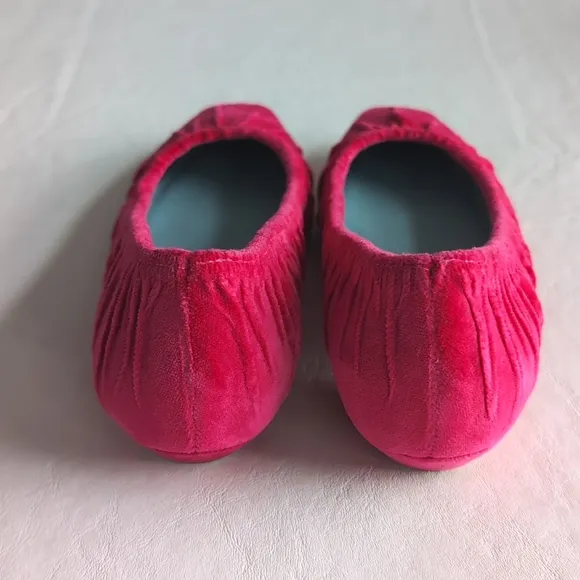 Frances Valentine Square Toe Ruched Velvet Ballet Flats w/ Heel Women's Size 9B