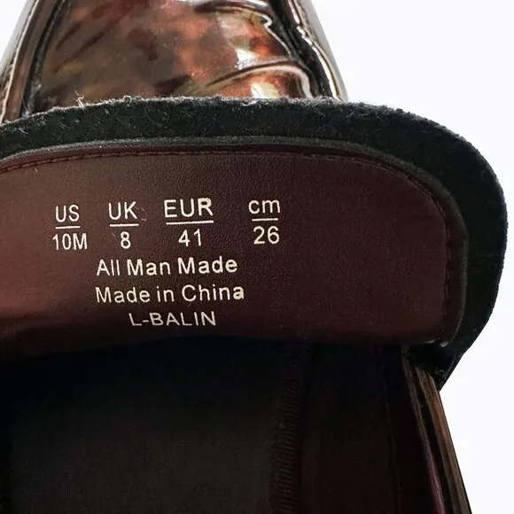 Franco Sarto Balin Lug Sole Penny Loafer Tortoise Brown Chunky Lug Sole Y2K Sz10