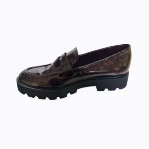 Franco Sarto Balin Lug Sole Penny Loafer Tortoise Brown Chunky Lug Sole Y2K Sz10