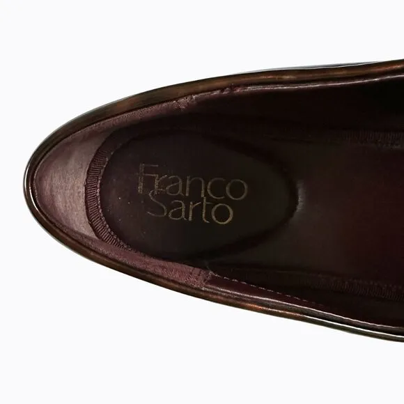 Franco Sarto Balin Lug Sole Penny Loafer Tortoise Brown Chunky Lug Sole Y2K Sz10