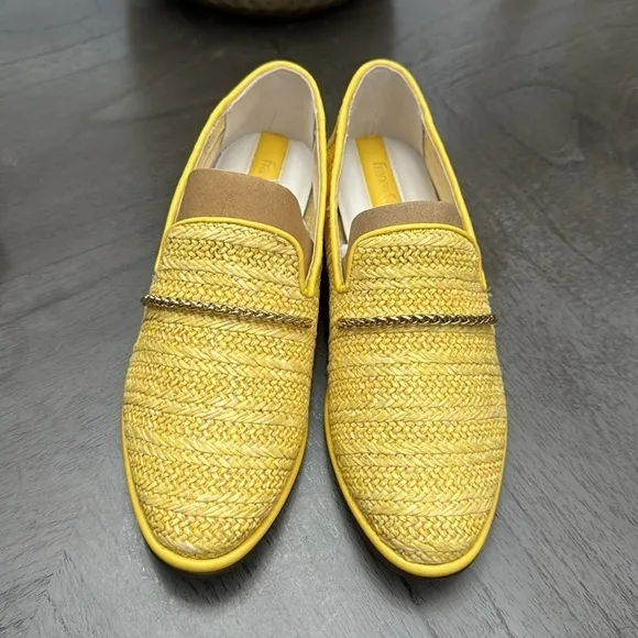 FRANCO SARTO Hanah 3 Loafers Women's Shoes In Yellow Raffia