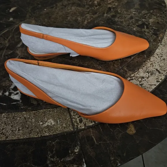 Franco Sarto Riva Mandarin Leather Franco Sarto Slingback Flats SZ 8 NEW