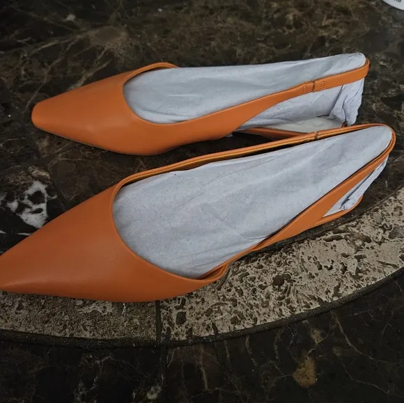 Franco Sarto Riva Mandarin Leather Franco Sarto Slingback Flats SZ 8 NEW