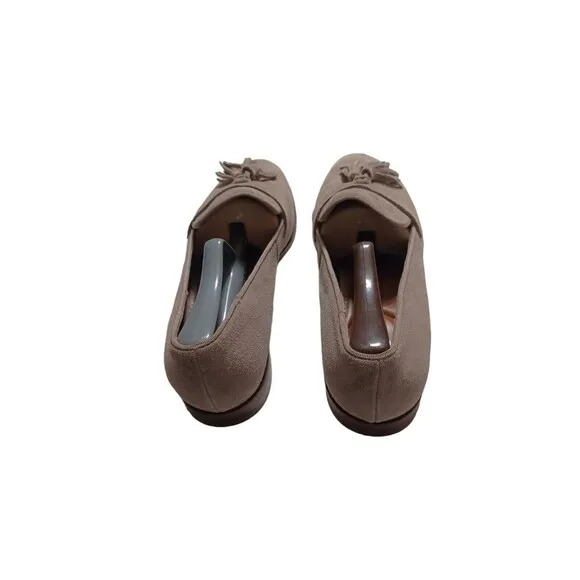 Franco Sarto Tan Suede Havea Tassel Loafers Neutral Boho Minimalist Women’s 11M
