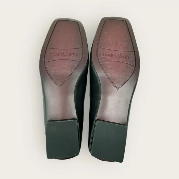 Franco Sarto | Tiari Leather Loafers | Black with Gold Accent |  Women's Size 8M