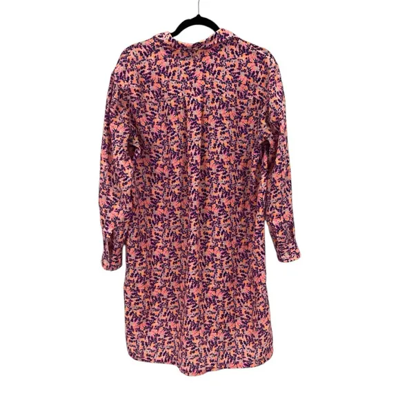Frank &amp; Eileen Hunter Linen Button Front Shirtdress In Neon Floral Size XS