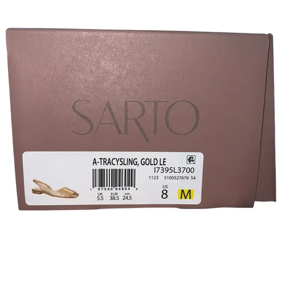 Frank Sarto Tracy Slingback Square Toe Flats size 8 NEW IN BOX