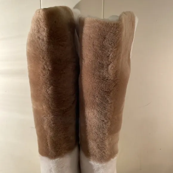 Free People Dyed Faux Shearling Patchwork Fall Happy Thoughts Boots Size 10