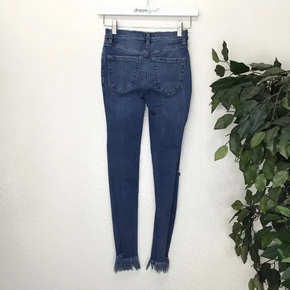 Free People Frayed Skinny Jeans