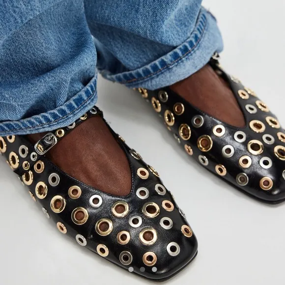 Free People Jeffrey Campbell Italian Summer Leather Mary Jane’s $168