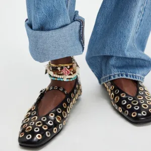 Free People Jeffrey Campbell Italian Summer Leather Mary Jane’s $168