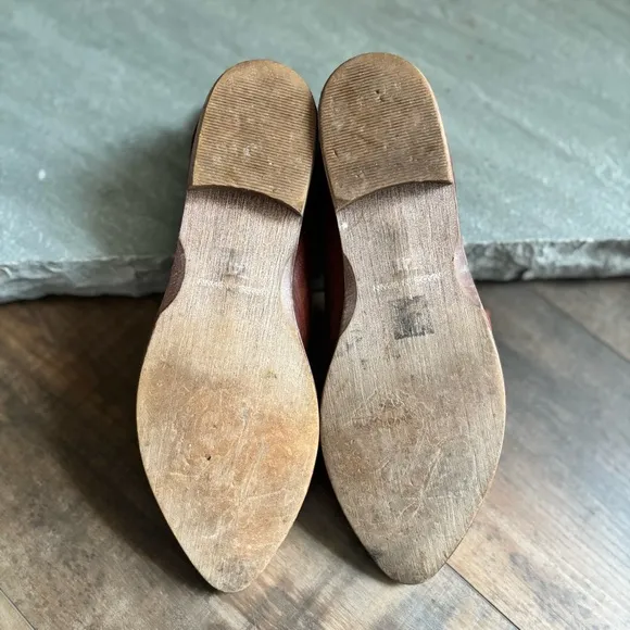 Free People Royale Flat Luggage Brown Leather D’Orsay Flats Women’s Size 41/10