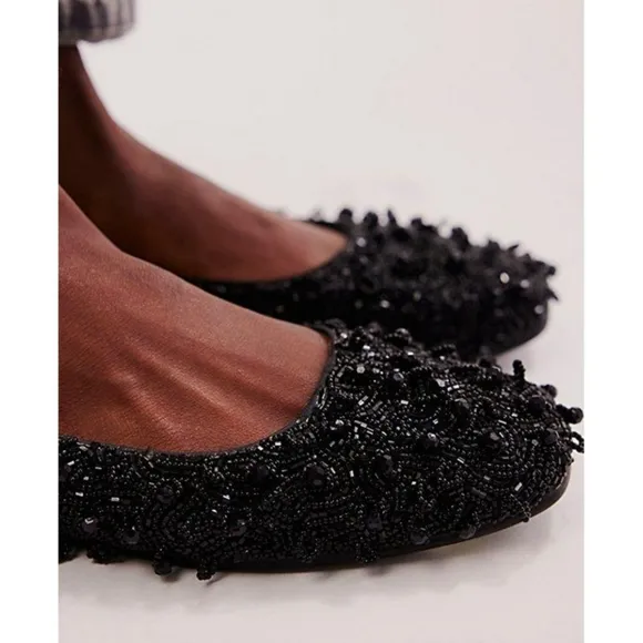 Free People Weekends Out Embellished Flats 8.5