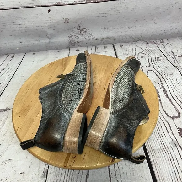 Freebird Oxford Womens sz 8 Mabel Slip On Black Multi Wild West Two Tone Leather