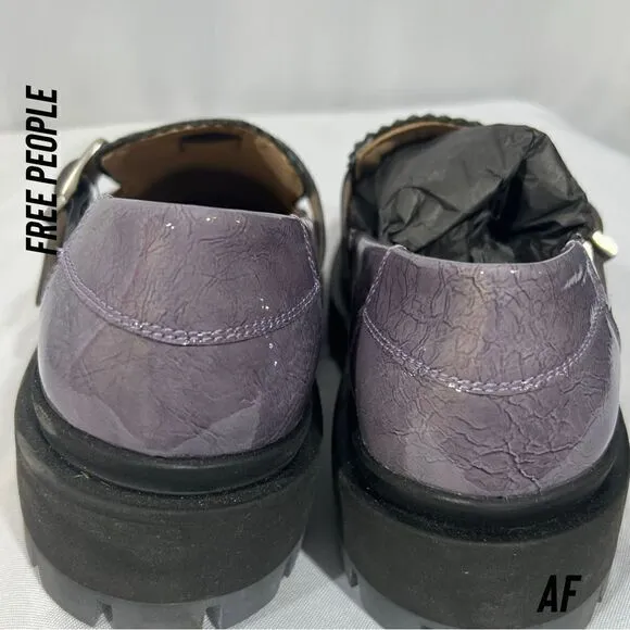 FREE PEOPLE MACKENZIE MARY JANE LOAFERS IN PURPLE NEW SIZE 40