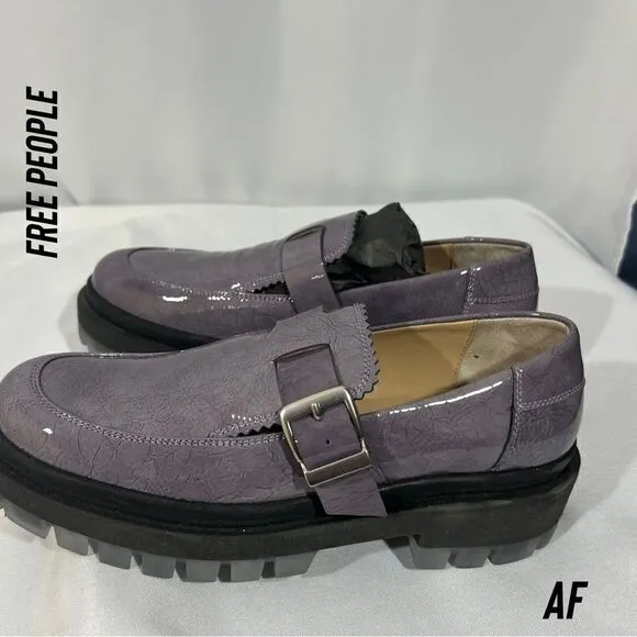 FREE PEOPLE MACKENZIE MARY JANE LOAFERS IN PURPLE NEW SIZE 40
