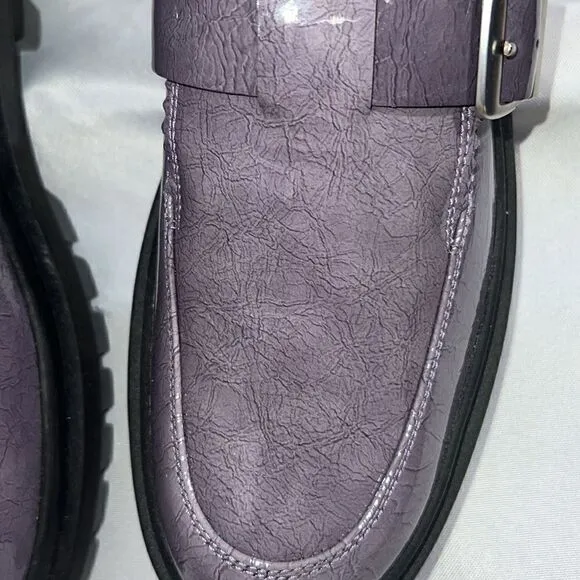 FREE PEOPLE MACKENZIE MARY JANE LOAFERS IN PURPLE NEW SIZE 40