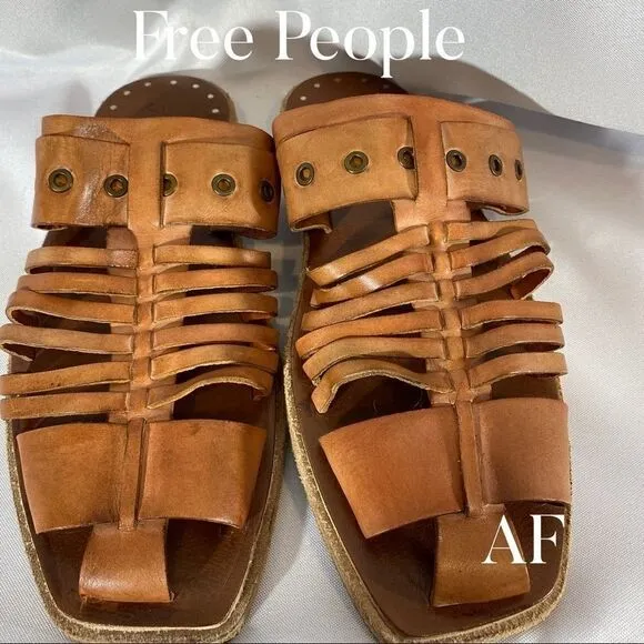 FREE PEOPLE ANGLER FLATS BROWN NEW
