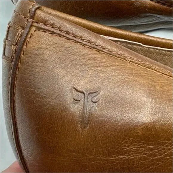 Frye Brown Distressed Leather Flats Size 6.5