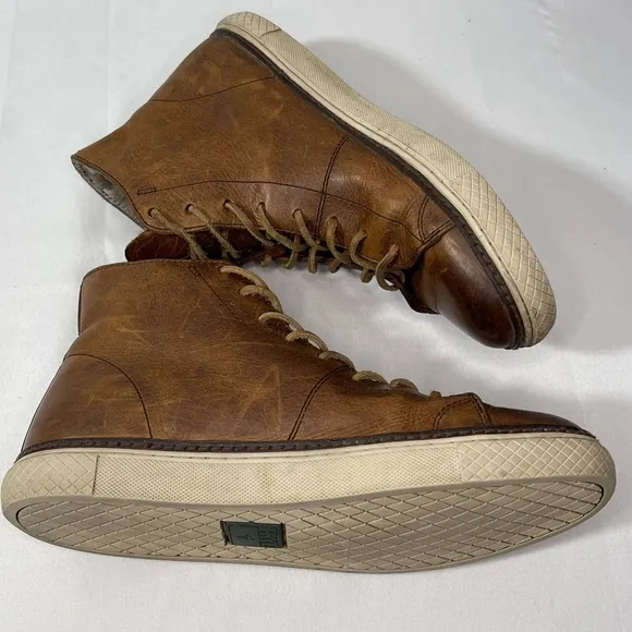 Frye Gates High Shearling Mens Size 9 Brown Leather Sneakers Boots 81171