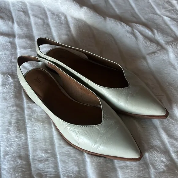 Frye Kenzie Slingback Flat Ivory