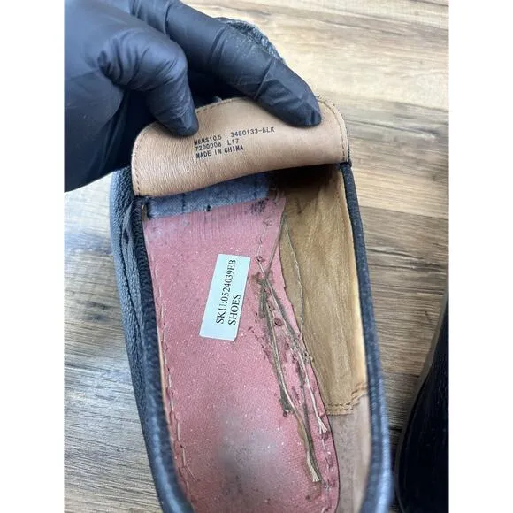 Frye Mesa Black Leather Slip On Loafers Mens Size US 10.5 Not Insoles