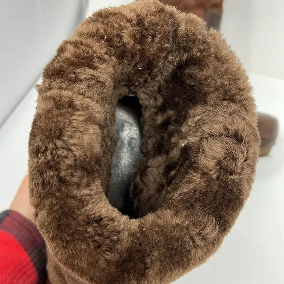 Frye Morgan Sz 7.5 Clog Shearling Fully Lined Leather Pull On Boots