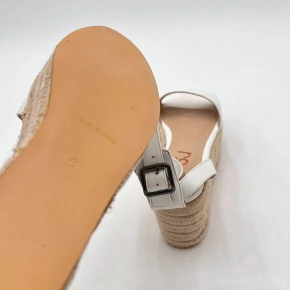 FSJ White Open Toe Platform Wedge High Heel Espadrilles Sandals Ankle Strap Shoe