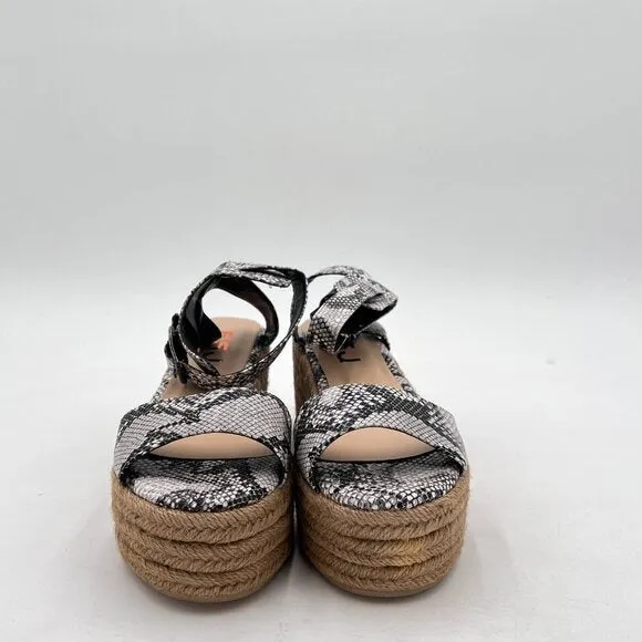 FSJ Women Chic Open Toe Platform Wedge High Heel Espadrilles Sandals Fashion Ank