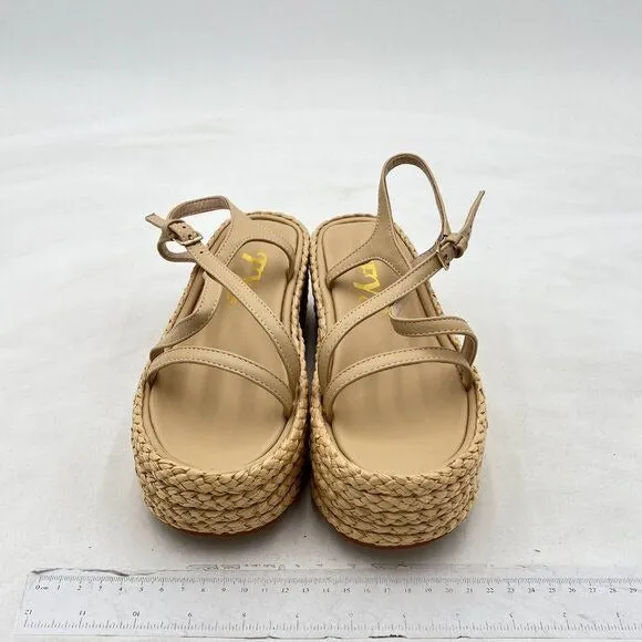 FYS Women Espadrilles Open Toe Platform Sandals Cross Strap Buckle Ankle Slingba