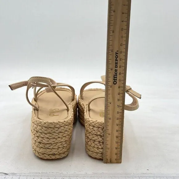 FYS Women Espadrilles Open Toe Platform Sandals Cross Strap Buckle Ankle Slingba