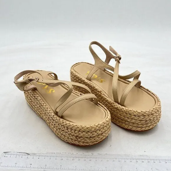 FYS Women Espadrilles Open Toe Platform Sandals Cross Strap Buckle Ankle Slingba