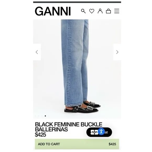 GANNI 🖤 Chunky Buckle Slingback Ballerina Flats
