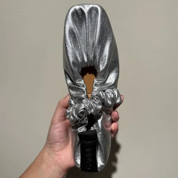 GANNI Silver Ballet Flats 7US