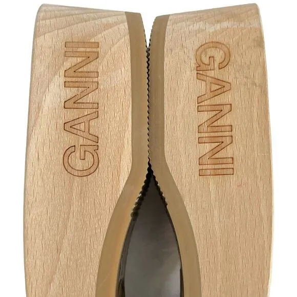 Ganni x Dr Scholls Slip On Pescura Heel Sandals Plaid Strap Blue NEW Size 9