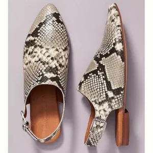 Gee Wawa for Anthropologie snakeskin Slingback flats sz 6