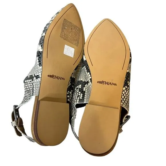 Gee Wawa for Anthropologie snakeskin Slingback flats sz 6